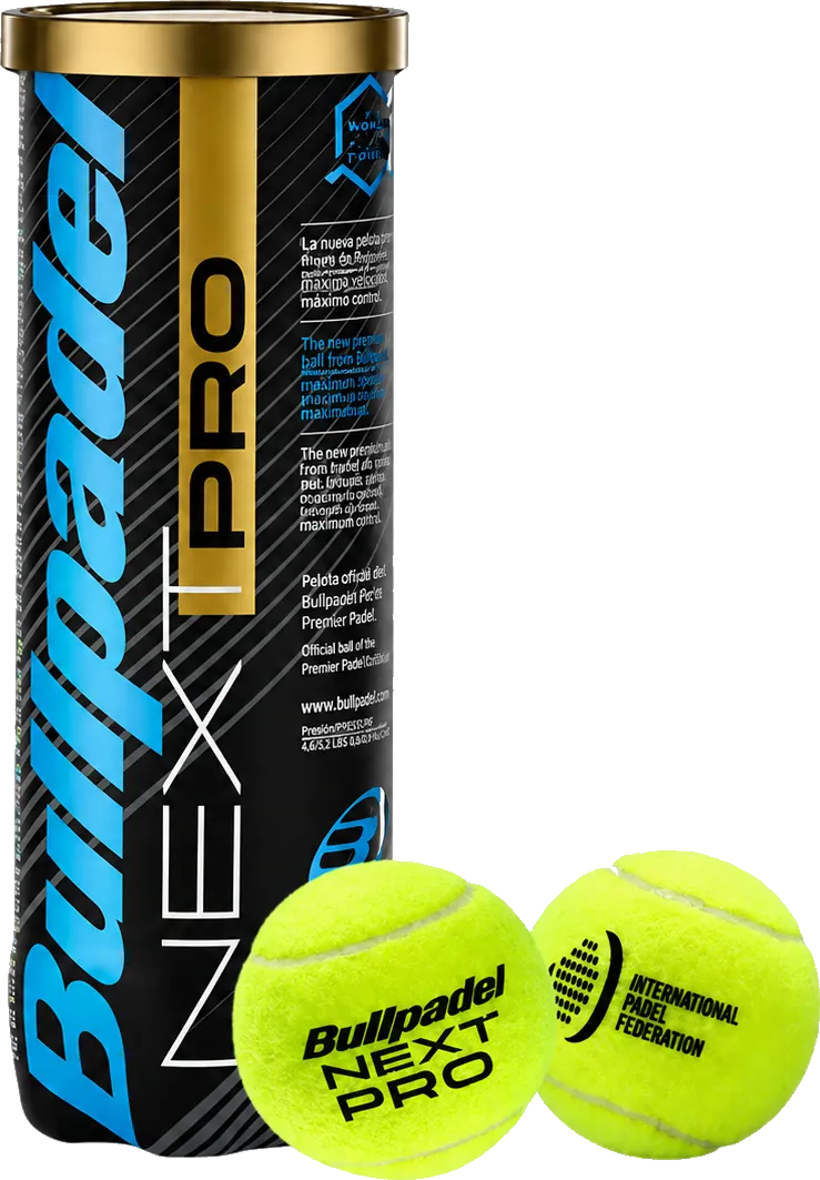 Bote de pelotas Bullpadel Next Pro con dos pelotas